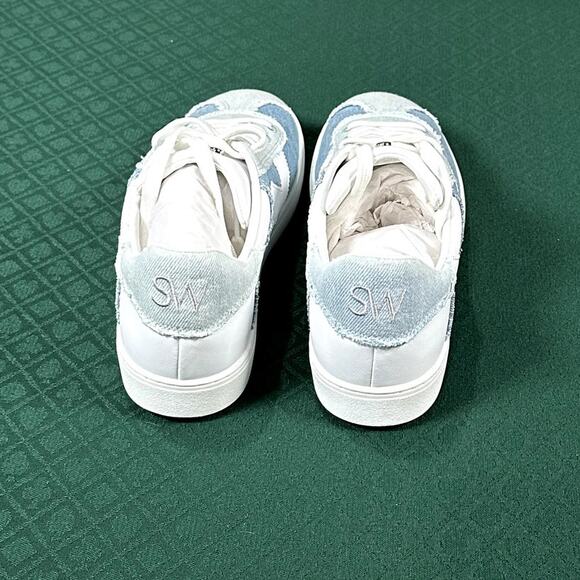 Stuart Weitzman Daryl Sneakers Denim & White NIB Size EU 40 / US 9.5 - Picture 4 of 5